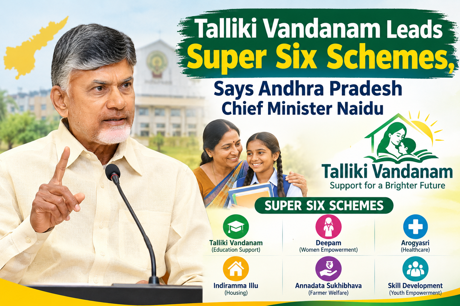   Talliki Vandanam Leads Super Six Schemes, Says Andhra Pradesh Chief Minister Naidu